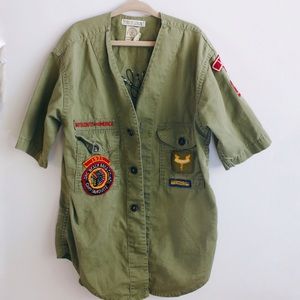 Kids Vintage Boy Scout Shirt w/ Patches
